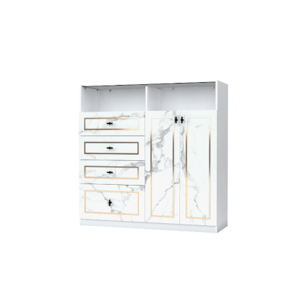 ตู้ลิ้นชัก 4 ลิ้นชัก WISDOM DESIGN FURNITURE GDW-121 120 ซม. สีขาว/ซอฟท์มาร์เบิ้ล_2